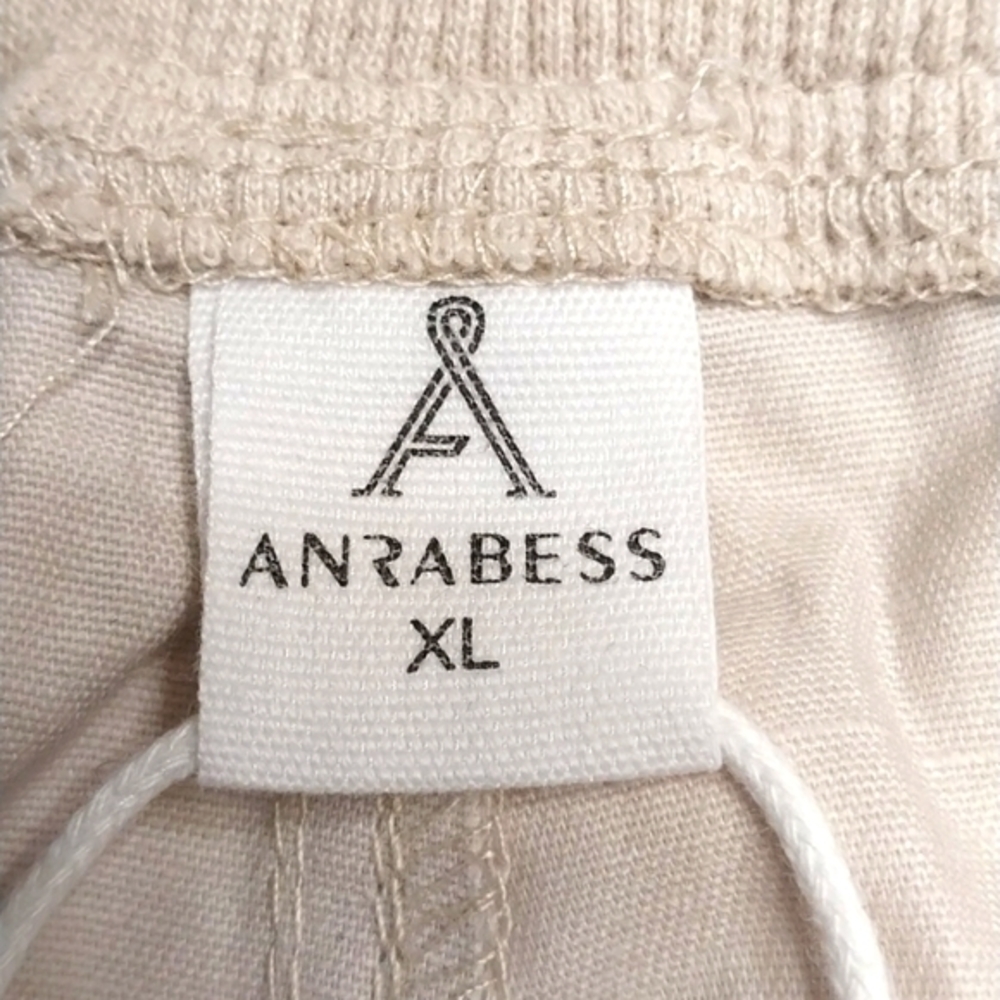 Anrabess NWT Women's XL Khaki Casual Hiking Cargo Shorts 6 Pockets Elastic Waist - Picture 2 of 8